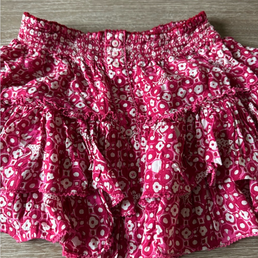Pink and White Floral Skirt